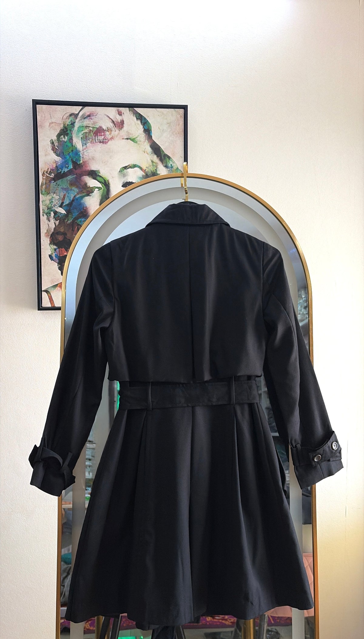 The Noir Flared Trench Coat