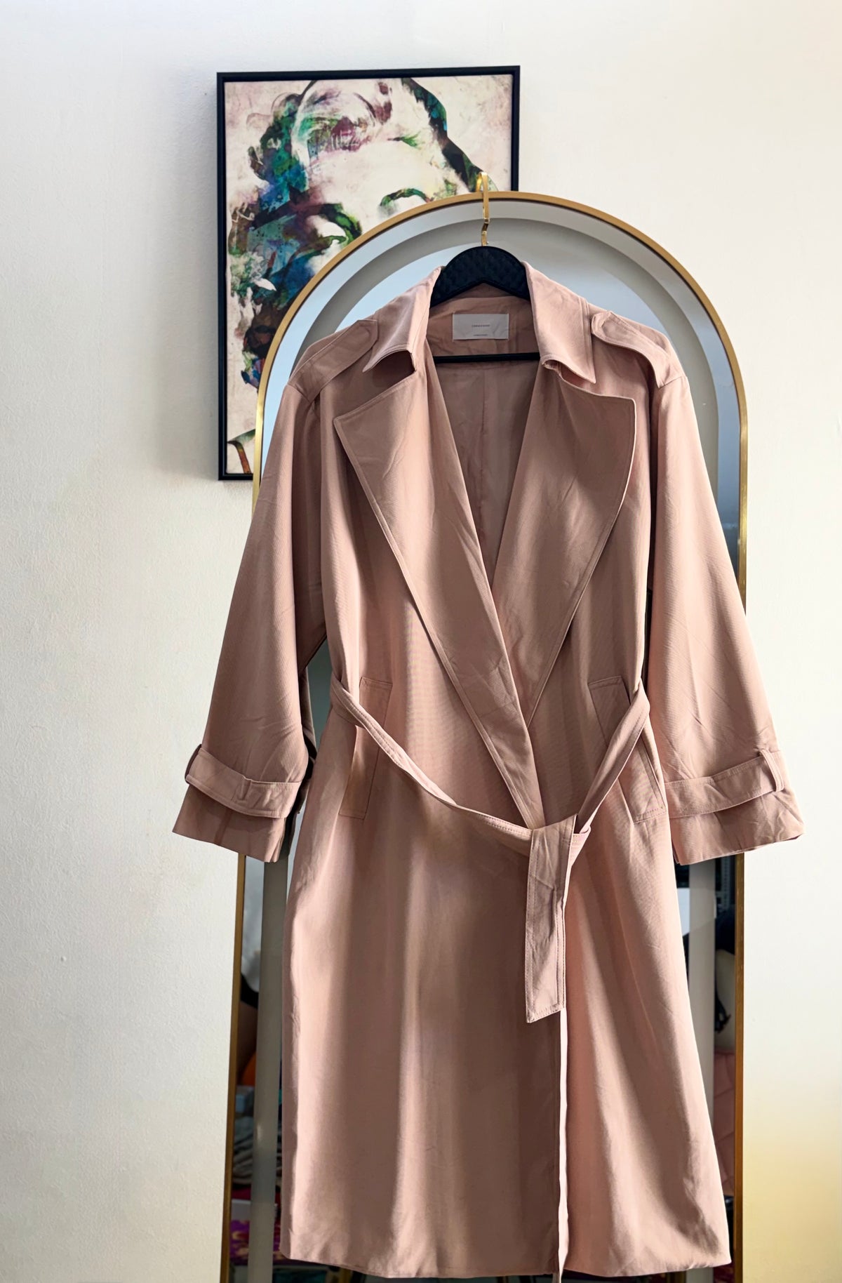 The Blush Drape Trench Coat