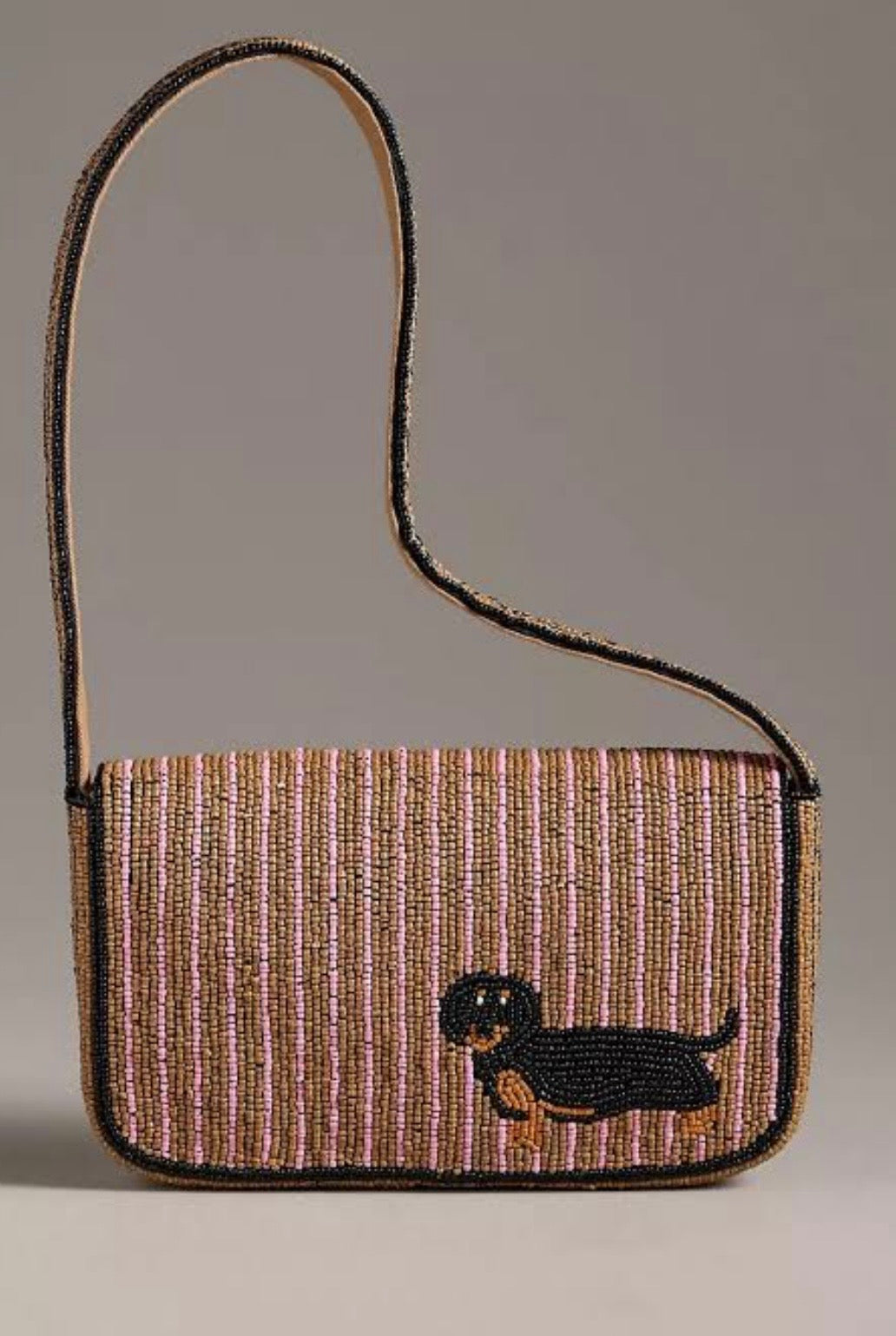 Dachshund Beaded Bag