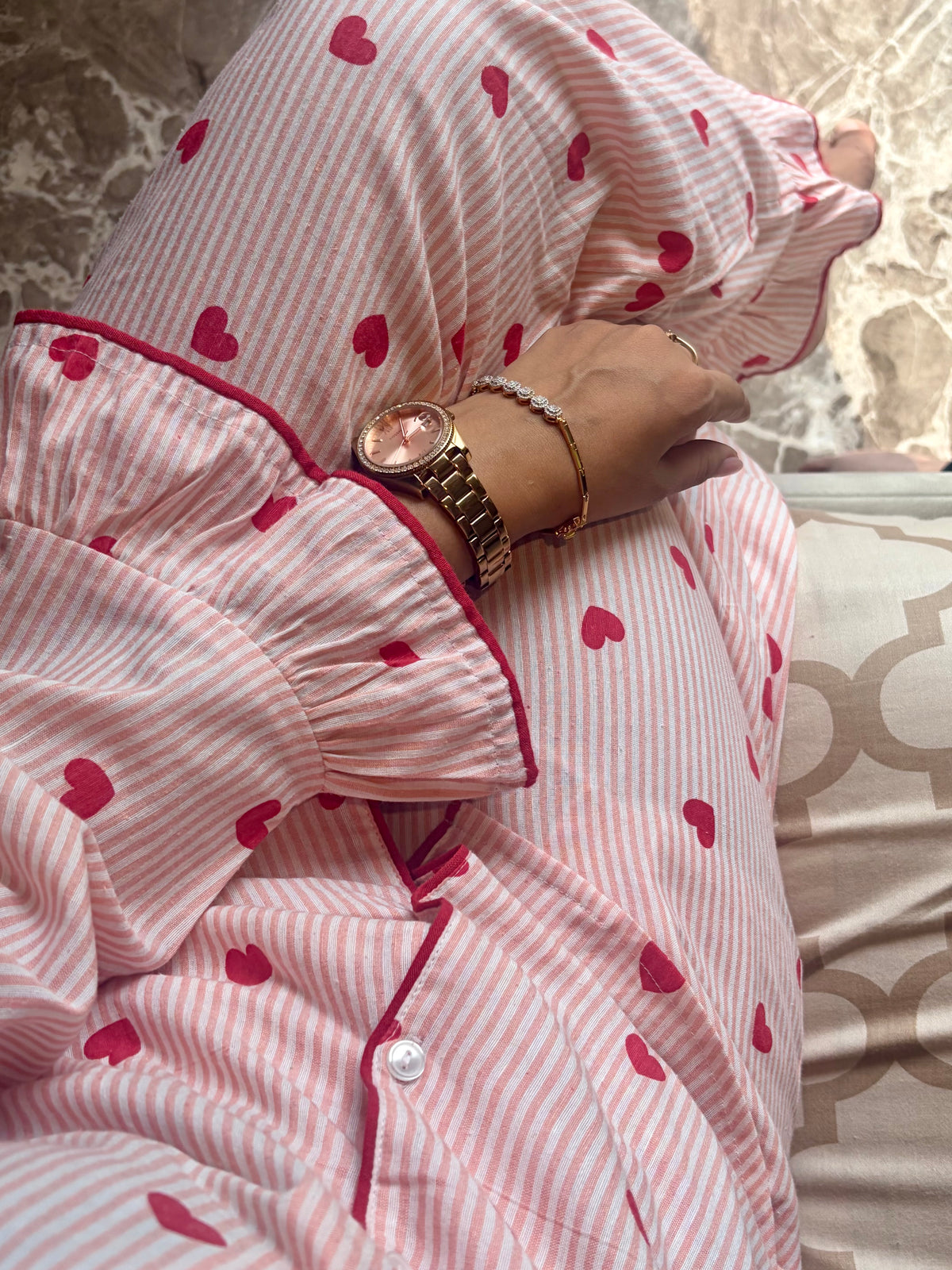 Sweetheart Striped Lounge Set