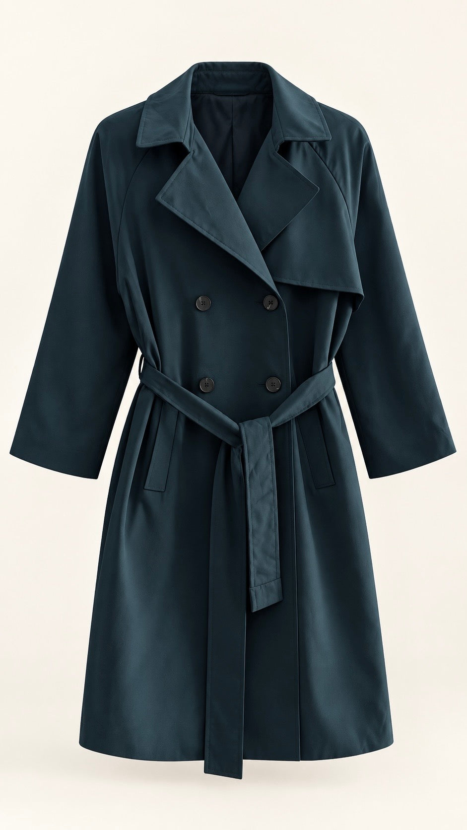 Deep Teal Classic Trench Coat