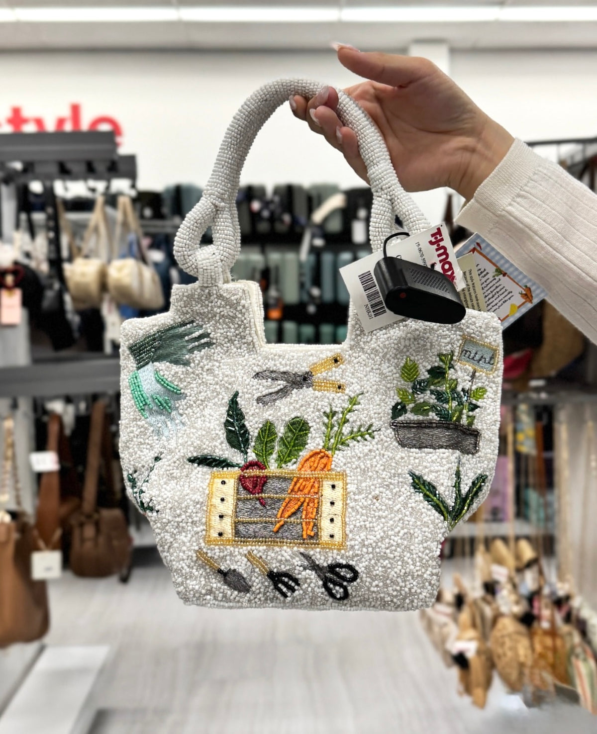 Plant Lover Beaded Mini Tote