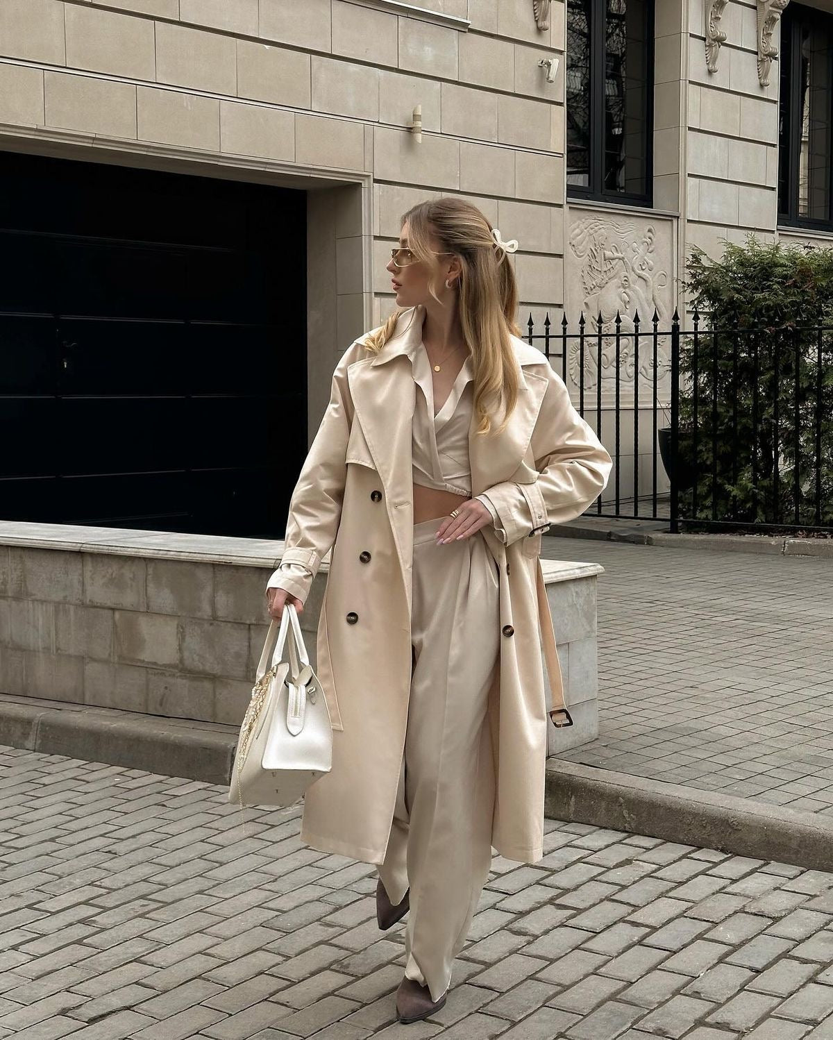 Stone Beige Heritage Trench Coat