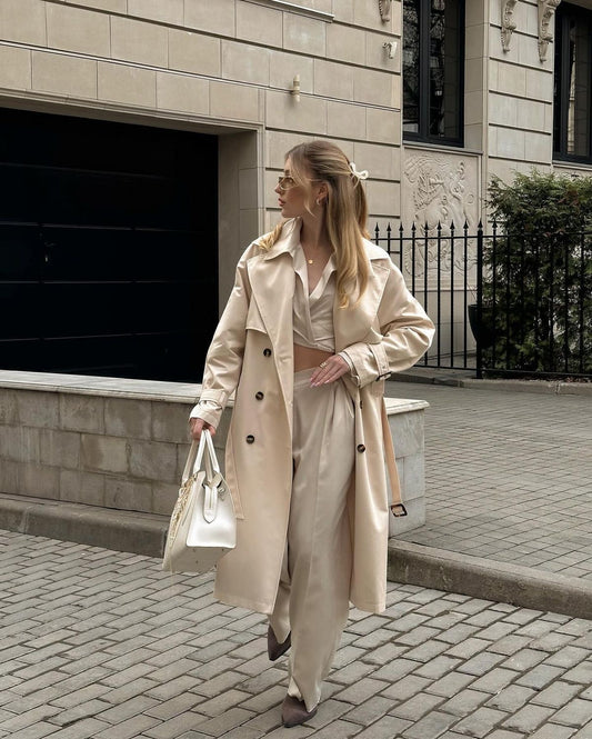Stone Beige Heritage Trench Coat