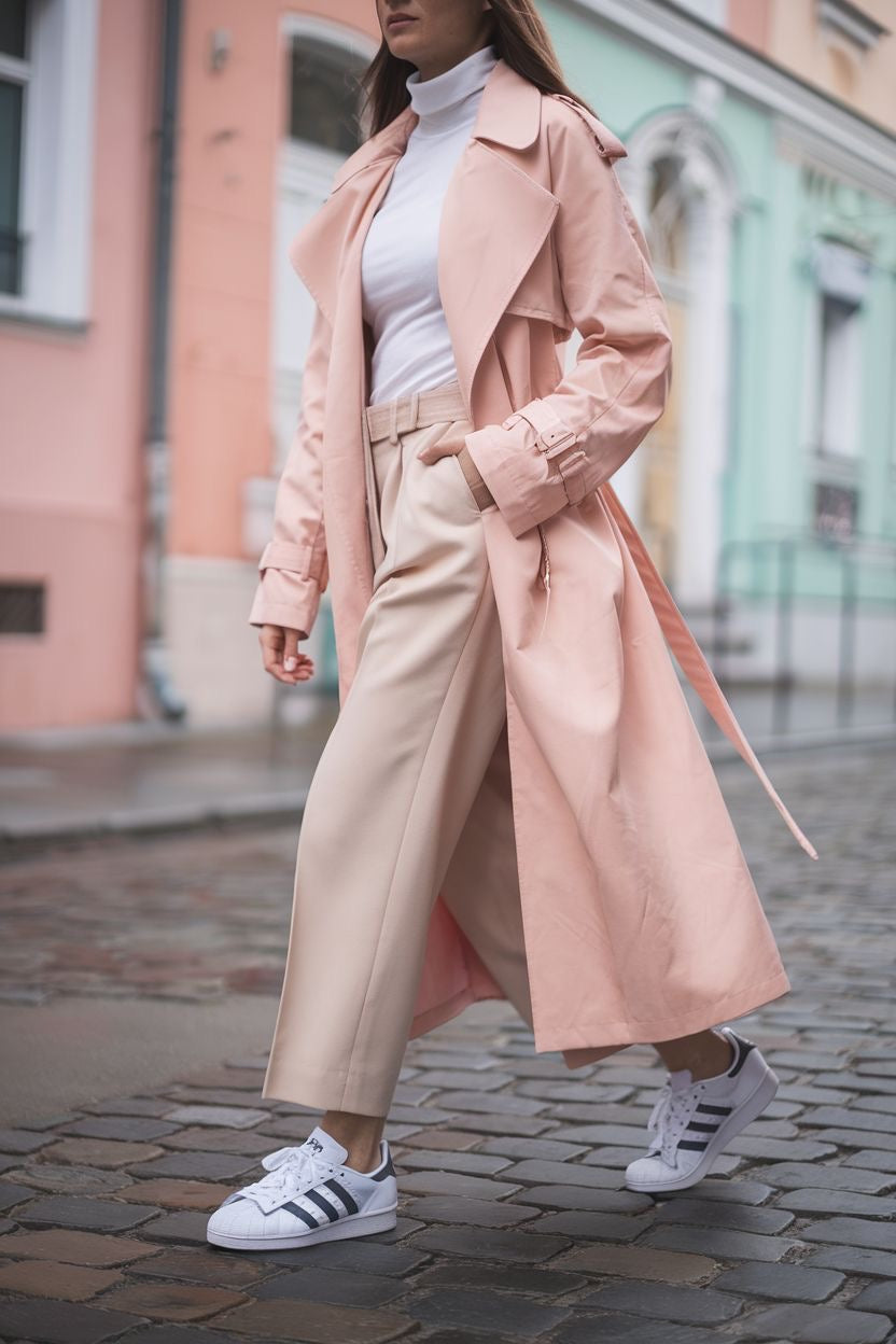 The Blush Drape Trench Coat