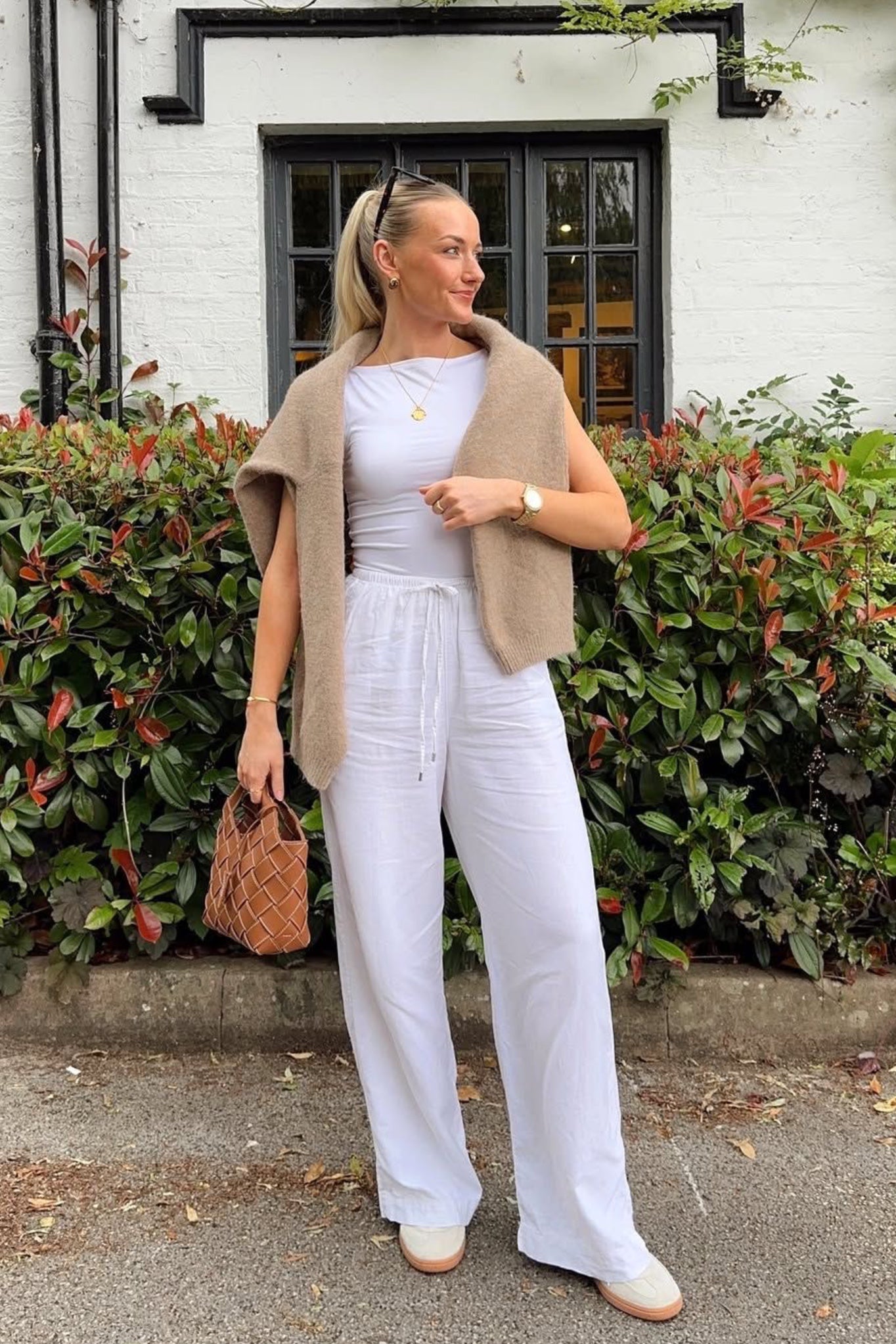Classic White Linen Pants