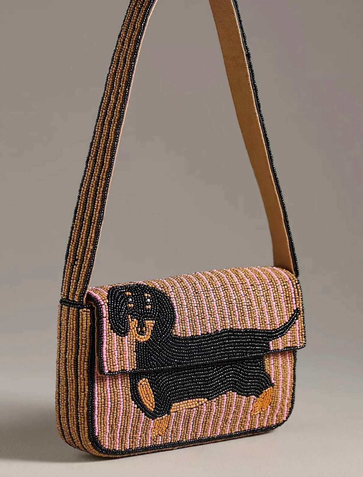 Dachshund Beaded Bag