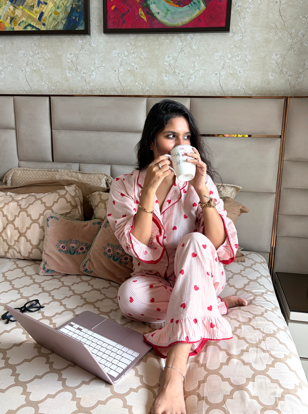 Sweetheart Striped Lounge Set