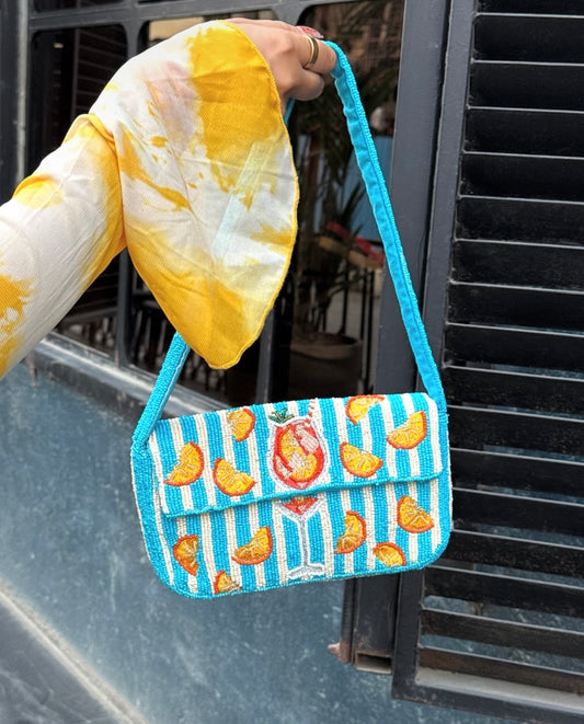 Citrus Crush Beaded Bag