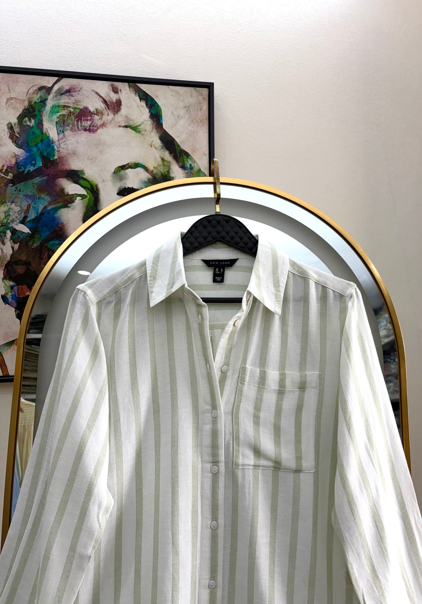 Soft Sage Pinstripe Shirt
