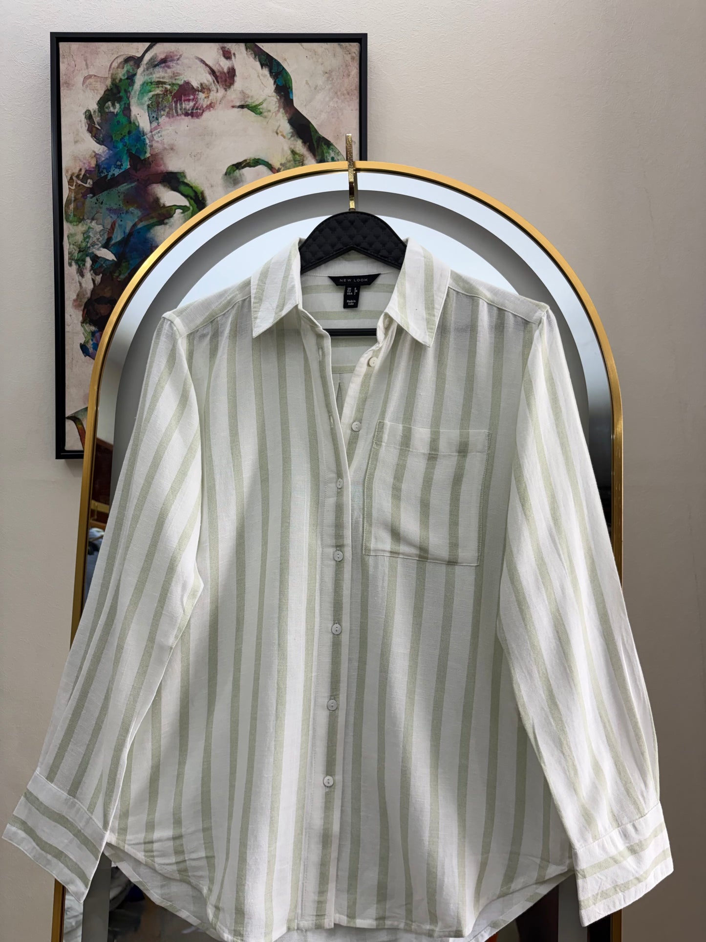 Soft Sage Pinstripe Shirt