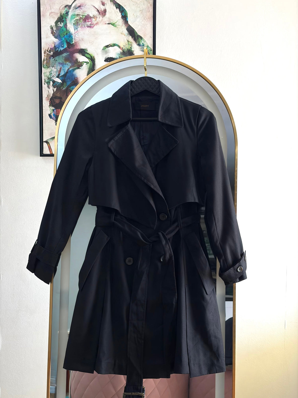 The Noir Flared Trench Coat