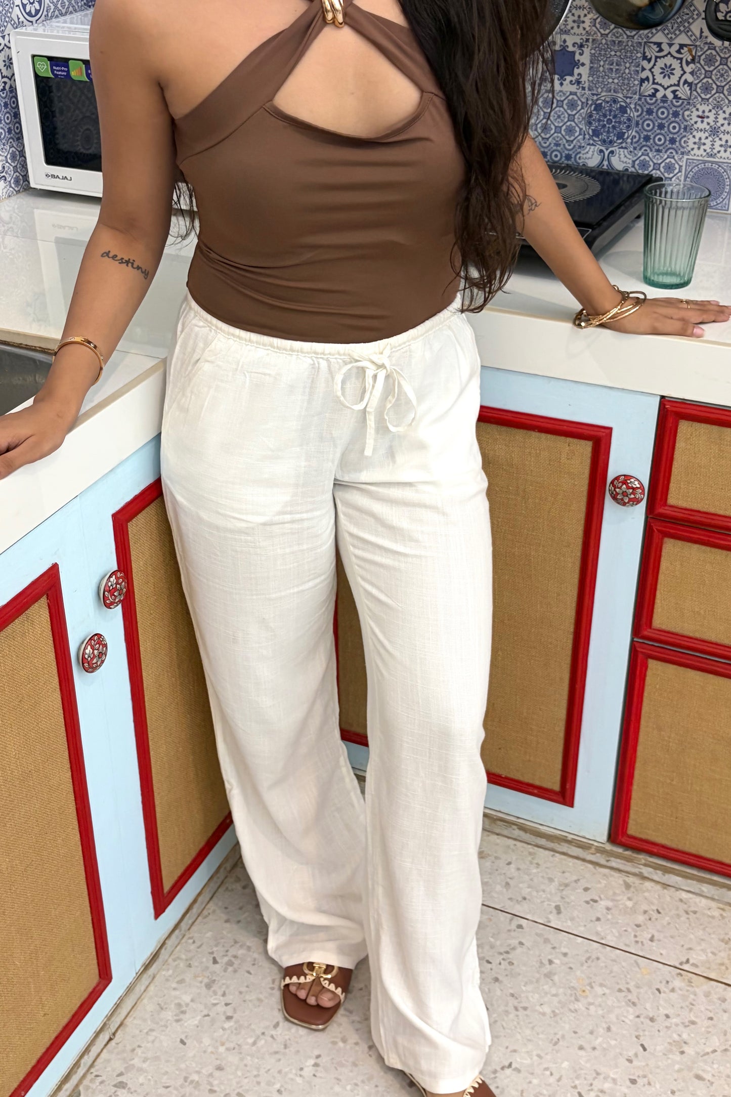 Classic White Linen Pants