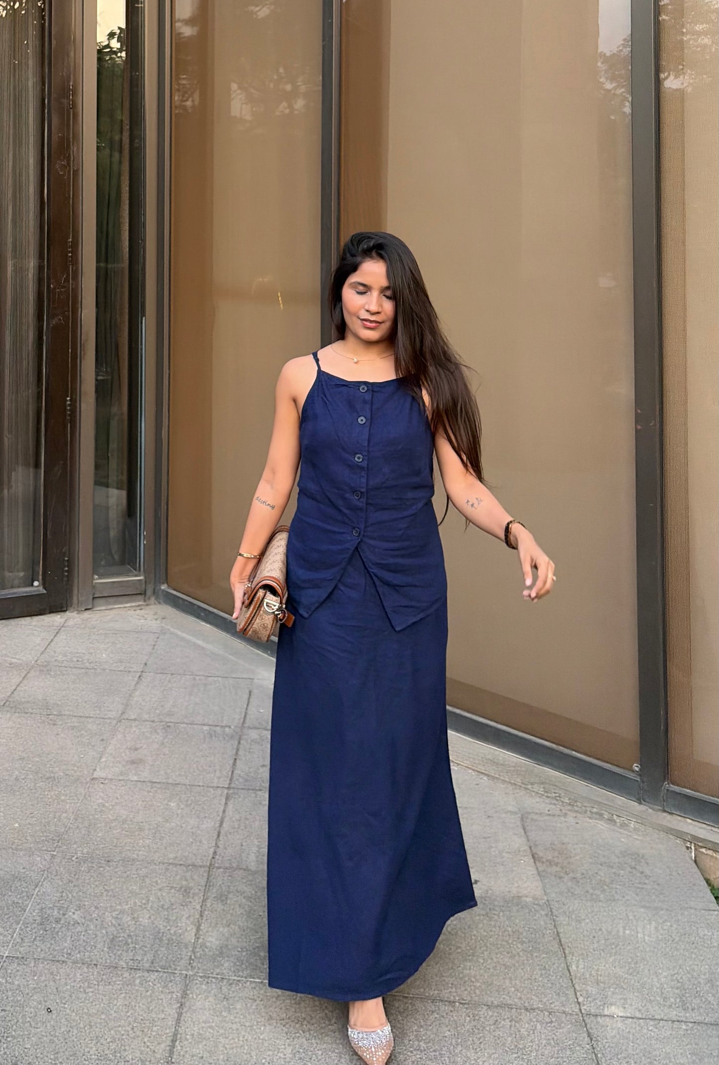 Classic Linen Skirt Co-ord Set