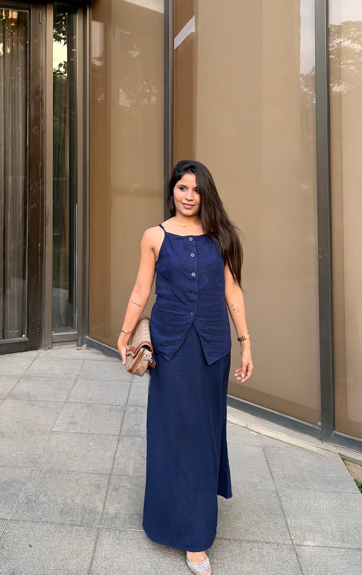 Classic Linen Skirt Co-ord Set