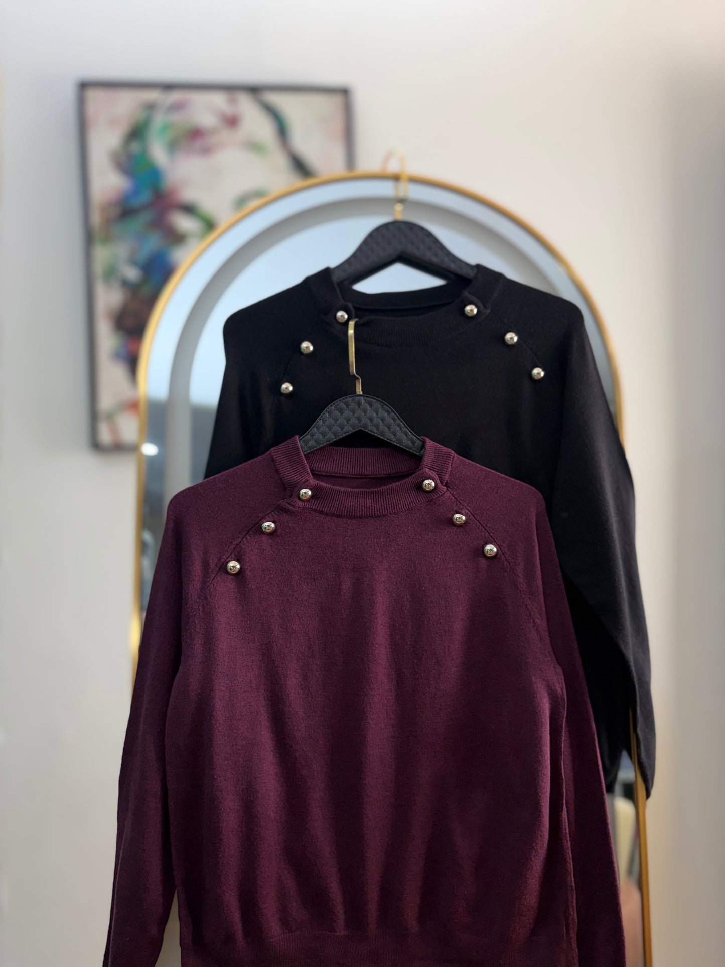 Noir Studded Knit Top