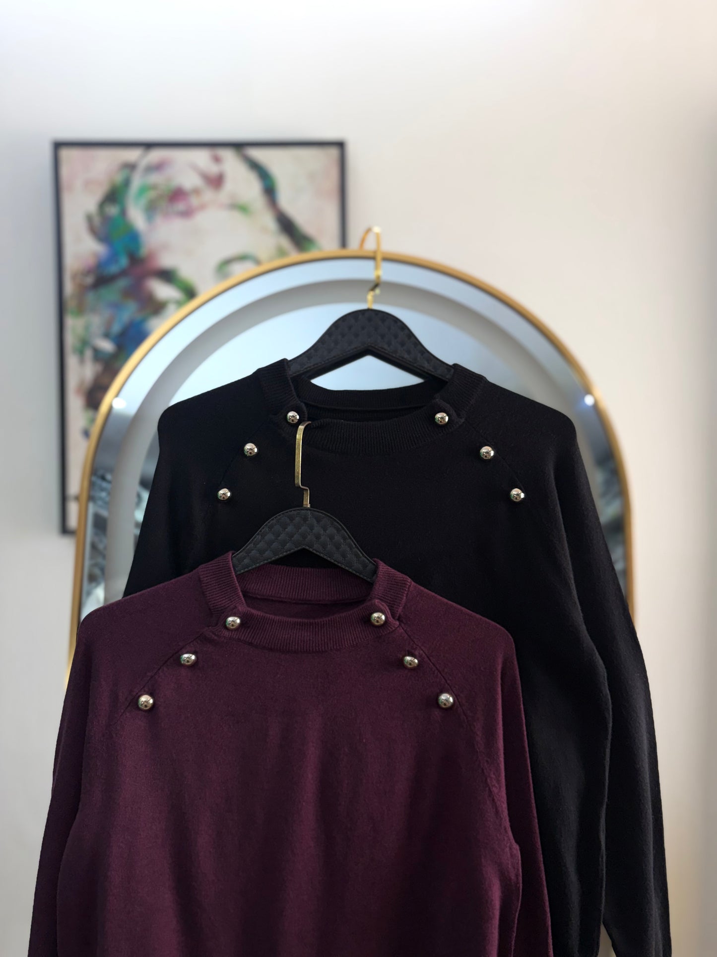 Noir Studded Knit Top