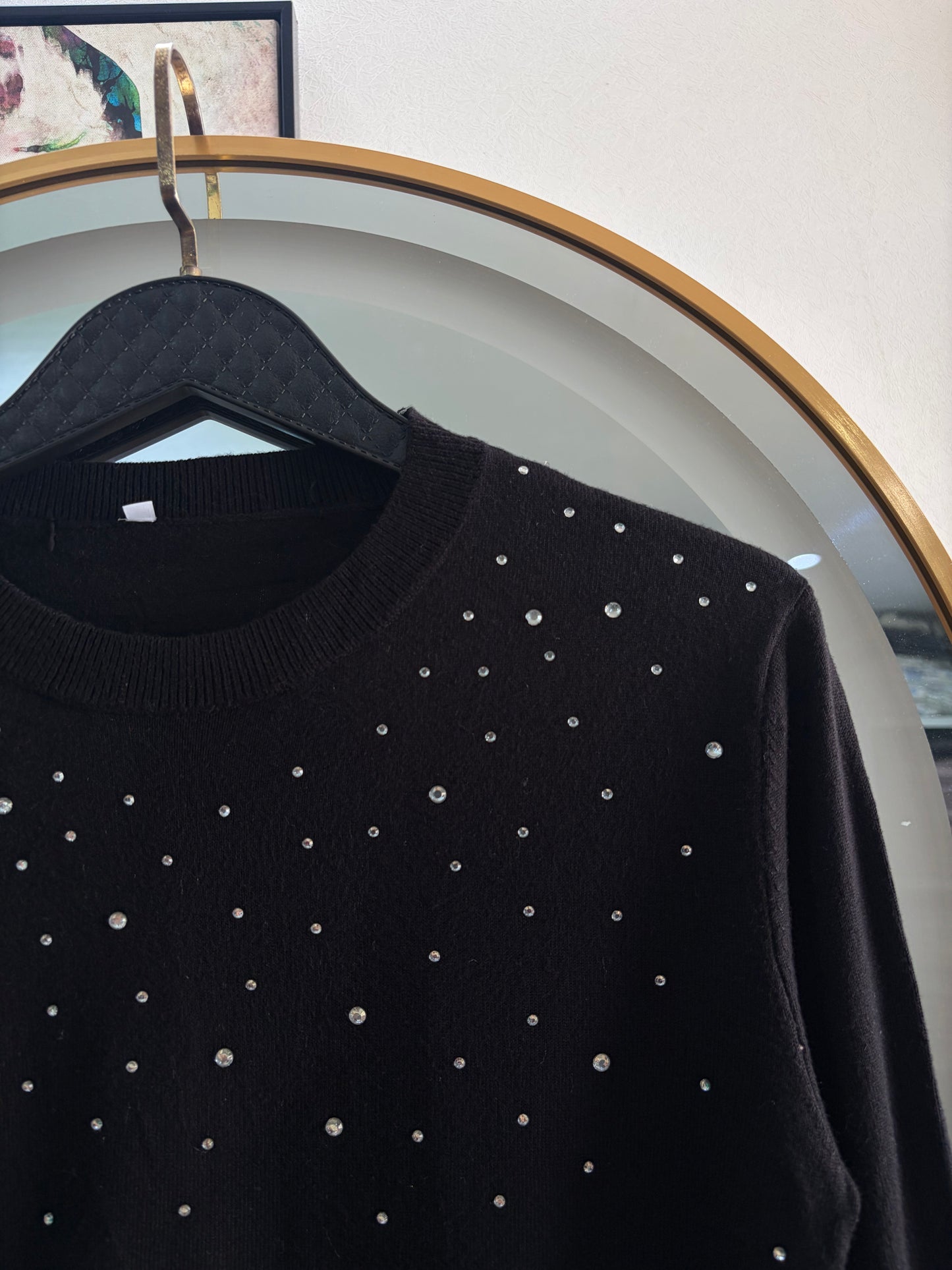 Midnight Rhinestone Top