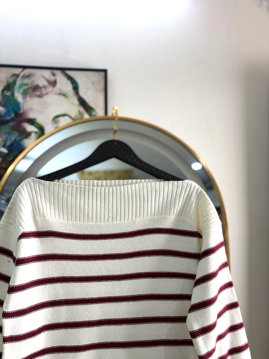 Stripe Boat-Neck Knit