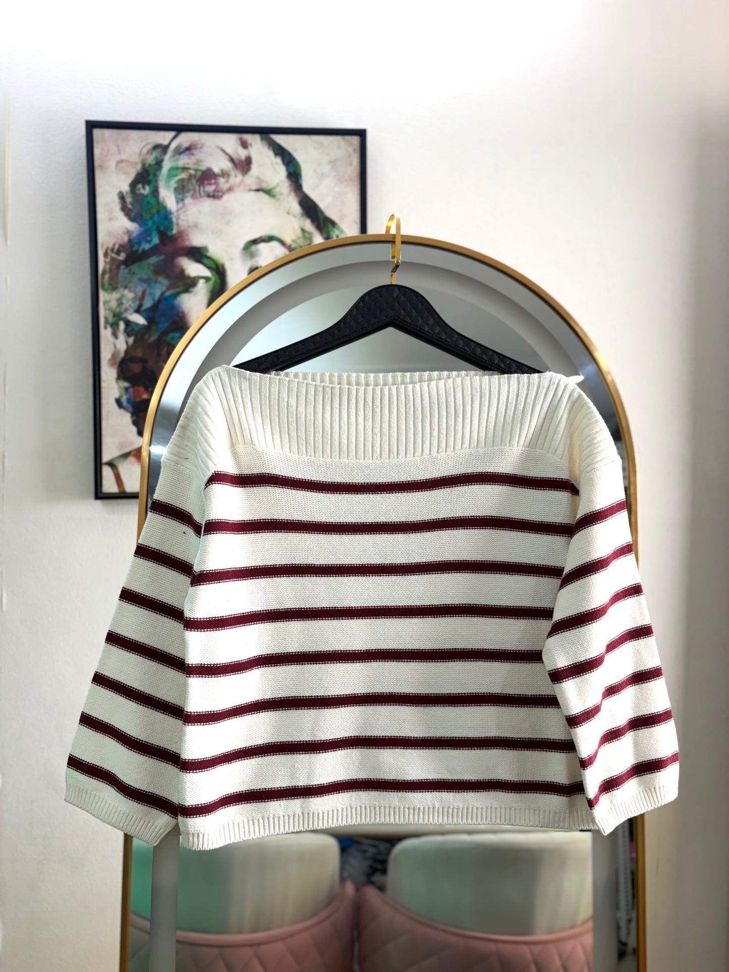 Stripe Boat-Neck Knit