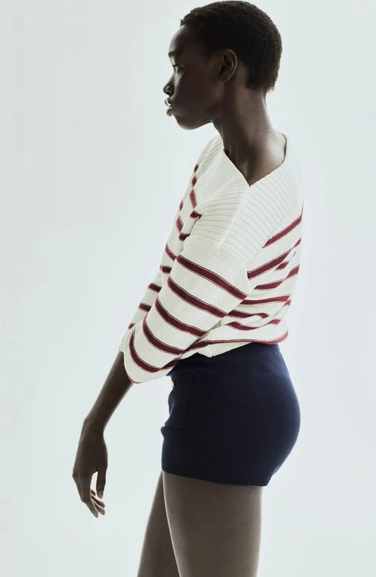 Stripe Boat-Neck Knit