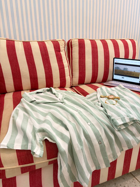 Mint Stripe Lounge Set